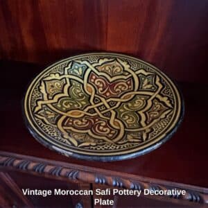 Vintage-Moroccan-Safi-Pottery-Decorative-Plate