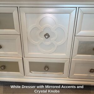 White-Dresser-with-Mirrored-Accents-and-Crystal-Knobs-second-image