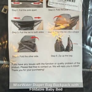 WiseWater-Diaper-Bag-Backpack-with-Foldable-Baby-Bed-second-image