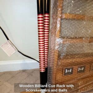 Wooden-Billiard-Cue-Rack-with-Scorekeepers-and-Balls-third-image