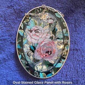 Oval-Stained-Glass-Panel-with-Roses