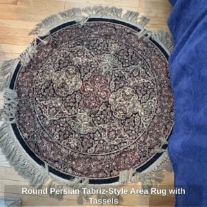 Round-Persian-Tabriz-Style-Area-Rug-with-Tassels