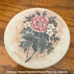 Vintage-Hand-Painted-Rose-Plate-by-Sabine