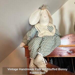Vintage-Handmade-Folk-Art-Stuffed-Bunny-Rabbit-Doll-1