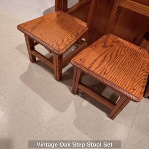 Vintage-Oak-Step-Stool-Set-second-image