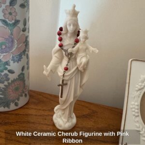 White-Ceramic-Cherub-Figurine-with-Pink-Ribbon-second-image