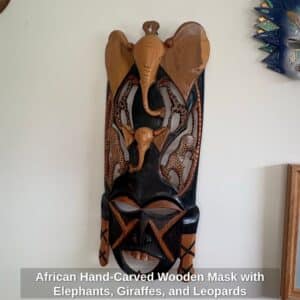 African-Hand-Carved-Wooden-Mask-with-Elephants-Giraffes-and-Leopards