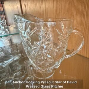 Anchor-Hocking-Prescut-Star-of-David-Pressed-Glass-Pitcher