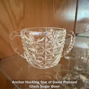 Anchor-Hocking-Star-of-David-Pressed-Glass-Sugar-Bowl
