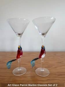 Art-Glass-Parrot-Martini-Glasses-Set-of