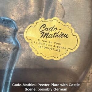 Cado-Mathieu-Pewter-Plate-with-Castle-Scene-possibly-German-second-image
