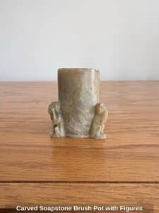 Carved-Soapstone-Brush-Pot-with-Figures
