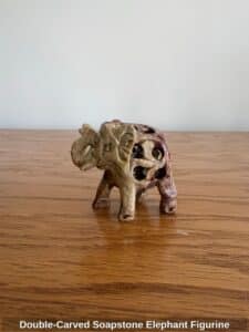 Double-Carved-Soapstone-Elephant-Figurine