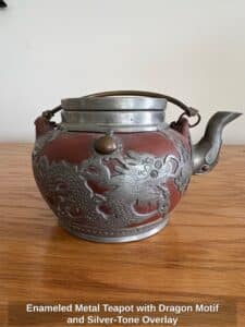 Enameled-Metal-Teapot-with-Dragon-Motif-and-Silver-Tone-Overlay