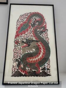 Framed-Japanese-Dragon-Paper-Cut-out-Artwork