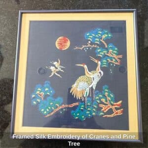 Framed-Silk-Embroidery-of-Cranes-and-Pine-Tree-2