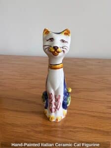 Hand-Painted-Italian-Ceramic-Cat-Figurine