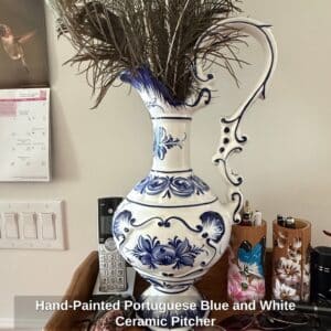 Hand-Painted-Portuguese-Blue-and-White-Ceramic-Pitcher