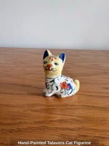 Hand-Painted-Talavera-Cat-Figurine