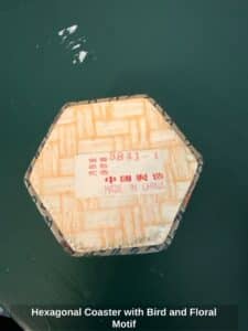 Hexagonal-Coaster-with-Bird-and-Floral-Motif-second-image