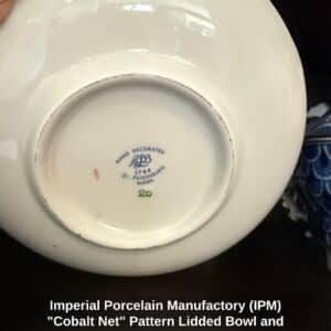 Imperial-Porcelain-Manufactory-IPM-Cobalt-Net-Pattern-Lidded-Bowl-and-Saucer-second-image