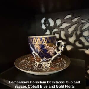 Lomonosov-Porcelain-Demitasse-Cup-and-Saucer-Cobalt-Blue-and-Gold-Floral-Pattern