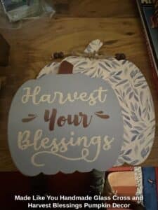 Made-Like-You-Handmade-Glass-Cross-and-Harvest-Blessings-Pumpkin-Decor-second-image