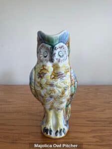 Majolica-Owl-Pitcher