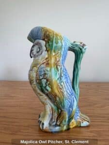Majolica-Owl-Pitcher-St.-Clement