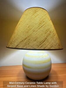 Mid-Century-Ceramic-Table-Lamp-with-Striped-Base-and-Linen-Shade-by-Gordon-and-Jane-Martz