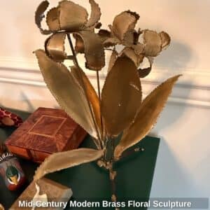 Mid-Century-Modern-Brass-Floral-Sculpture