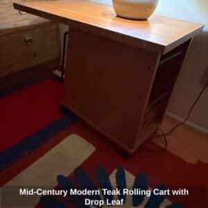 Mid-Century-Modern-Teak-Rolling-Cart-with-Drop-Leaf