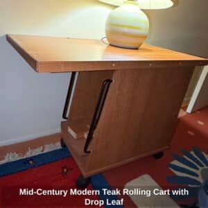 Mid-Century-Modern-Teak-Rolling-Cart-with-Drop-Leaf-second-image