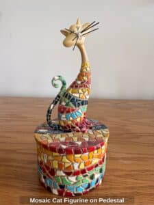 Mosaic-Cat-Figurine-on-Pedestal