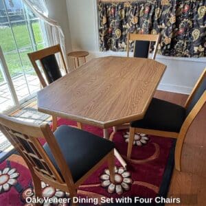 Oak-Veneer-Dining-Set-with-Four-Chairs-second-image