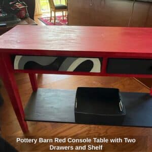 Pottery-Barn-Red-Console-Table-with-Two-Drawers-and-Shelf-second-image