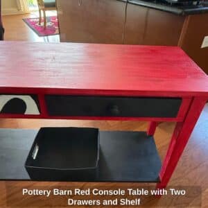 Pottery-Barn-Red-Console-Table-with-Two-Drawers-and-Shelf-third-image