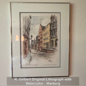 R.-Gelbert-Original-Lithograph-with-Watercolor-Marburg