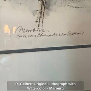 R.-Gelbert-Original-Lithograph-with-Watercolor-Marburg-second-image