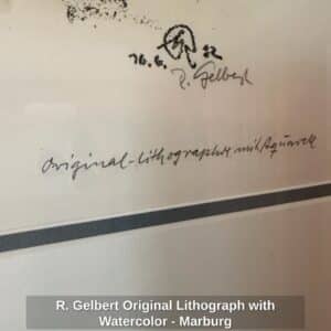R.-Gelbert-Original-Lithograph-with-Watercolor-Marburg-third-image