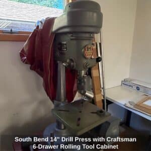 South-Bend-Drill-Press-with-Craftsman-Drawer-Rolling-Tool-Cabinet-second-image