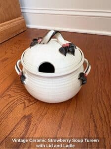 Vintage-Ceramic-Strawberry-Soup-Tureen-with-Lid-and-Ladle
