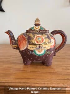 Vintage-Hand-Painted-Ceramic-Elephant-Teapot