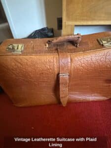 Vintage-Leatherette-Suitcase-with-Plaid-Lining