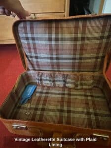 Vintage-Leatherette-Suitcase-with-Plaid-Lining-fourth-image