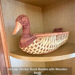 Vintage-Wicker-Duck-Basket-with-Wooden-Beak
