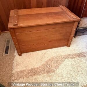 Vintage-Wooden-Storage-Chest-Trunk