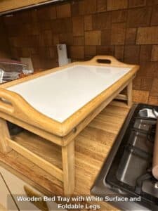Wooden-Bed-Tray-with-White-Surface-and-Foldable-Legs-second-image