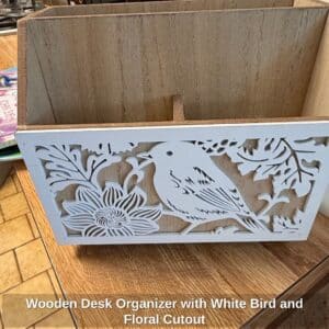 Wooden-Desk-Organizer-with-White-Bird-and-Floral-Cutout
