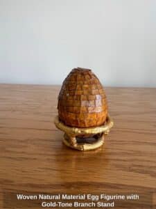 Woven-Natural-Material-Egg-Figurine-with-Gold-Tone-Branch-Stand